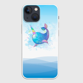 Чехол для iPhone 13 mini с принтом Дельфин единорог в Кировске,  |  | Тематика изображения на принте: cute | dolphin | unicorn | два дельфина | дельфин | дельфин в море | дельфинами | единорог | милый | мир | подводный