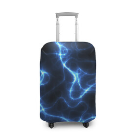 Чехол для чемодана 3D с принтом Energy Waves в Кировске, 86% полиэфир, 14% спандекс | двустороннее нанесение принта, прорези для ручек и колес | energy | glow | light | neon | waves