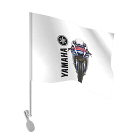 Флаг для автомобиля с принтом YAMAHA [002] в Кировске, 100% полиэстер | Размер: 30*21 см | moto | yamaha | мотоцикл | ямана | ямаха