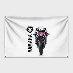 Флаг-баннер с принтом YAMAHA [002] в Кировске, 100% полиэстер | размер 67 х 109 см, плотность ткани — 95 г/м2; по краям флага есть четыре люверса для крепления | moto | yamaha | мотоцикл | ямана | ямаха