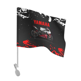 Флаг для автомобиля с принтом YAMAHA [004] в Кировске, 100% полиэстер | Размер: 30*21 см | moto | yamaha | мотоцикл | ямана | ямаха