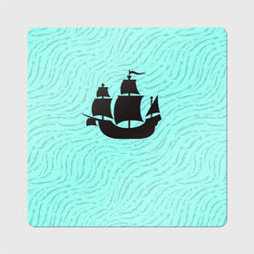 Магнит виниловый Квадрат с принтом Корабль в Кировске, полимерный материал с магнитным слоем | размер 9*9 см, закругленные углы | Тематика изображения на принте: корабль | морские | парус | судно | тату | флаг