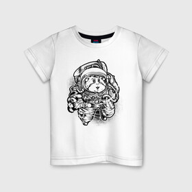 Детская футболка хлопок с принтом Хомяк космонавт в Кировске, 100% хлопок | круглый вырез горловины, полуприлегающий силуэт, длина до линии бедер | астронавт | астрономия | космонавты | космос | хомяк космонавт