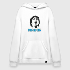 Худи SuperOversize хлопок с принтом Maradona Scream в Кировске, 70% хлопок, 30% полиэстер, мягкий начес внутри | карман-кенгуру, эластичная резинка на манжетах и по нижней кромке, двухслойный капюшон
 | argentina | maradona | messi | sport | аргентина | гол | диего | марадона | месси | мяч | рука бога | спорт | футбол | чемпион