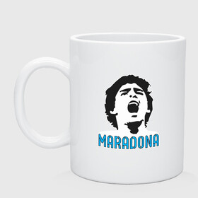 Кружка керамическая с принтом Maradona Scream в Кировске, керамика | объем — 330 мл, диаметр — 80 мм. Принт наносится на бока кружки, можно сделать два разных изображения | argentina | maradona | messi | sport | аргентина | гол | диего | марадона | месси | мяч | рука бога | спорт | футбол | чемпион