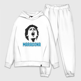 Мужской костюм хлопок OVERSIZE с принтом Maradona Scream в Кировске,  |  | argentina | maradona | messi | sport | аргентина | гол | диего | марадона | месси | мяч | рука бога | спорт | футбол | чемпион