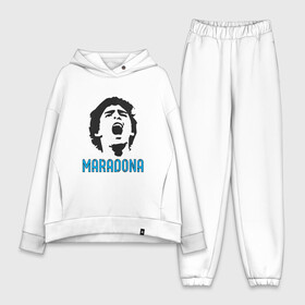 Женский костюм хлопок Oversize с принтом Maradona Scream в Кировске,  |  | argentina | maradona | messi | sport | аргентина | гол | диего | марадона | месси | мяч | рука бога | спорт | футбол | чемпион