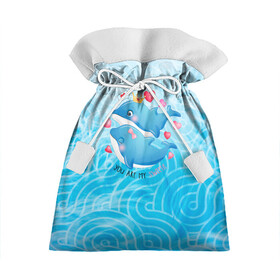 Подарочный 3D мешок с принтом Два дельфина в Кировске, 100% полиэстер | Размер: 29*39 см | Тематика изображения на принте: cute | dolphin | два дельфина | дельфин | дельфин в море | дельфинами | любовь | милый | мир | подводный | сердечки
