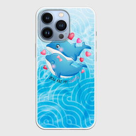 Чехол для iPhone 13 Pro с принтом Два дельфина в Кировске,  |  | Тематика изображения на принте: cute | dolphin | два дельфина | дельфин | дельфин в море | дельфинами | любовь | милый | мир | подводный | сердечки