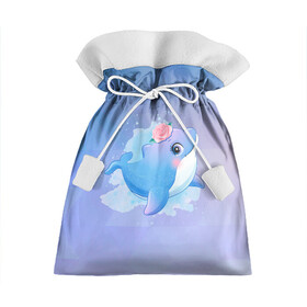 Подарочный 3D мешок с принтом Дельфинчик в Кировске, 100% полиэстер | Размер: 29*39 см | Тематика изображения на принте: cute | dolphin | дельфин | дельфин в море | дельфинами | дельфинчик | милый | мир | подводный