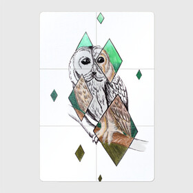 Магнитный плакат 2Х3 с принтом Owl rhombus в Кировске, Полимерный материал с магнитным слоем | 6 деталей размером 9*9 см | Тематика изображения на принте: геометрия | графика | природа | птицы | реализм | рисунок | ромб | ручная рисовка | сова