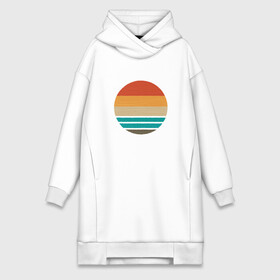 Платье-худи хлопок с принтом Retro Sunset Ретро закат в Кировске,  |  | art | beach | lines | minimal | minimalism | ocean | sea | sky | summer | sun | sunrise | арт | винтаж | винтажная иллюстрация | винтажный закат | восход | геометрия | лето | линии | минимализм | море | небо | океан | пляж | ретро