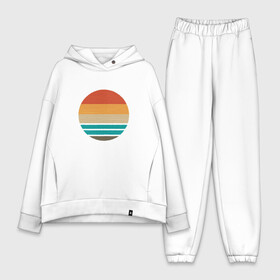 Женский костюм хлопок Oversize с принтом Retro Sunset Ретро закат в Кировске,  |  | art | beach | lines | minimal | minimalism | ocean | sea | sky | summer | sun | sunrise | арт | винтаж | винтажная иллюстрация | винтажный закат | восход | геометрия | лето | линии | минимализм | море | небо | океан | пляж | ретро