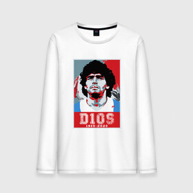 Мужской лонгслив хлопок с принтом Марадона - Dios в Кировске, 100% хлопок |  | argentina | maradona | messi | sport | аргентина | гол | диего | марадона | месси | мяч | рука бога | спорт | футбол | чемпион