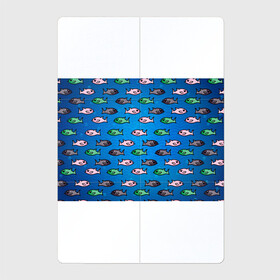Магнитный плакат 2Х3 с принтом Рыбки в Кировске, Полимерный материал с магнитным слоем | 6 деталей размером 9*9 см | fish | море | морские | на синем | паттерн | рыба | рыбки | рыбы