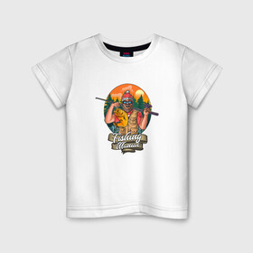 Детская футболка хлопок с принтом Рыбак. Fishing maniac в Кировске, 100% хлопок | круглый вырез горловины, полуприлегающий силуэт, длина до линии бедер | fishing maniac | рыбак | рыбака прикол | рыбака с прикольными надписями | рыбалка | рыбный