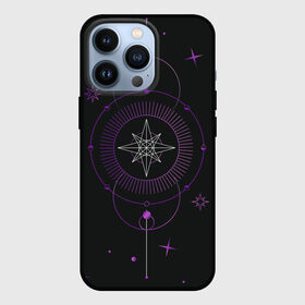 Чехол для iPhone 13 Pro с принтом Астрология в Кировске,  |  | астрология | глаз | гороскоп | звезды | лавандовый | лиловый | луна | оккультный глаз | пиктограмма | пиктограммы | руны | солнце | фиолетовый | черный и золотой | эзотерика