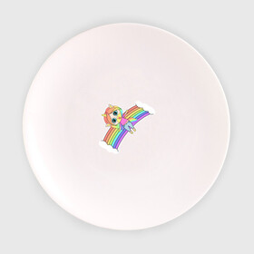Тарелка с принтом Единорожка на радуге в Кировске, фарфор | диаметр - 210 мм
диаметр для нанесения принта - 120 мм | rainbow | unicorn | единорог | единорожка | радуга | яркая радуга | яркий принт