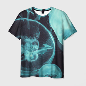 Мужская футболка 3D с принтом Медуза в Кировске, 100% полиэфир | прямой крой, круглый вырез горловины, длина до линии бедер | medusa | животные | медузы | мир | подводный | рыбы | щупальца