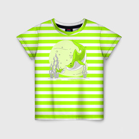 Детская футболка 3D с принтом Акула в Кировске, 100% гипоаллергенный полиэфир | прямой крой, круглый вырез горловины, длина до линии бедер, чуть спущенное плечо, ткань немного тянется | акула | акуленок | веселый | море | рыба | хищник | яркий