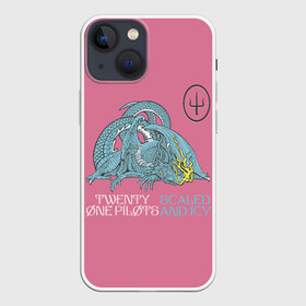 Чехол для iPhone 13 mini с принтом 21 pilots scaled and icy dragon в Кировске,  |  | album | alternative | dragon | josh dun | music | rock | sai | scaled and icy | singer | star | twenty one pilots | tyler joseph | weapon | альбом | альтернативная | двадцать один пилот | джош дан | дракон | звезда | музыка | оружие | певец | рок | сай | 