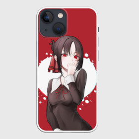 Чехол для iPhone 13 mini с принтом Kaguya Love в Кировске,  |  | Тематика изображения на принте: anime | chika | chika fujiwara | kaguya | kaguya shinomiya | love | love detective | love is war | miyuki | shinomiya | аниме | анимэ | кагуя | любовь | любовь   это война | чика