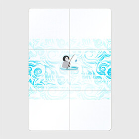 Магнитный плакат 2Х3 с принтом Пингвин рыбачит в Кировске, Полимерный материал с магнитным слоем | 6 деталей размером 9*9 см | fish | fishing | ловит рыбу | пингвин | рыба | рыбалка | рыбачит