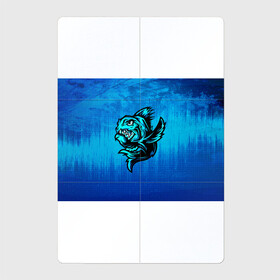 Магнитный плакат 2Х3 с принтом Пиранья в Кировске, Полимерный материал с магнитным слоем | 6 деталей размером 9*9 см | fish | piranha | живность | морская | на синем | пиранья | рыба