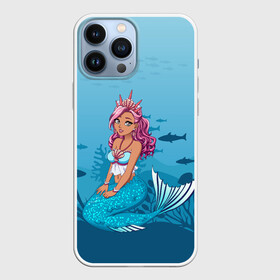 Чехол для iPhone 13 Pro Max с принтом Mermaid | Русалка | Русалочка в Кировске,  |  | Тематика изображения на принте: mermaid | naiad | nymph | rusalka | ведява | водяница | восточнославянская мифология | дух | лесовица | мифология | морская дева | нимфа | русал | русалии | русалка | русалочка | ундина | фараонка