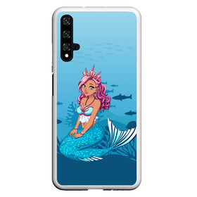 Чехол для Honor 20 с принтом Mermaid | Русалка | Русалочка в Кировске, Силикон | Область печати: задняя сторона чехла, без боковых панелей | Тематика изображения на принте: mermaid | naiad | nymph | rusalka | ведява | водяница | восточнославянская мифология | дух | лесовица | мифология | морская дева | нимфа | русал | русалии | русалка | русалочка | ундина | фараонка