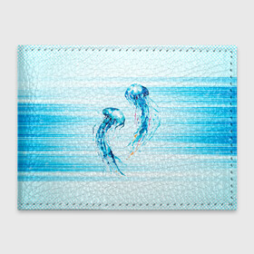 Обложка для студенческого билета с принтом Медузы в Кировске, натуральная кожа | Размер: 11*8 см; Печать на всей внешней стороне | jellyfish | medusa | жители | медуза | медузы | морские | океан