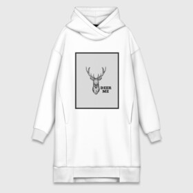 Платье-худи хлопок с принтом Deer me в Кировске,  |  | deer | frame | self love | животное | олень