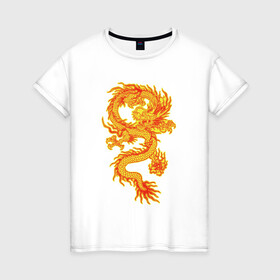 Женская футболка хлопок с принтом Дракон и машина в Кировске, 100% хлопок | прямой крой, круглый вырез горловины, длина до линии бедер, слегка спущенное плечо | дракон | дракончик | китайский дракон
