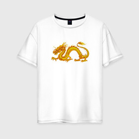 Женская футболка хлопок Oversize с принтом Дракон в Кировске, 100% хлопок | свободный крой, круглый ворот, спущенный рукав, длина до линии бедер
 | дракон | дракончик | китайский дракон