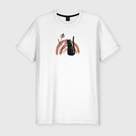 Мужская футболка хлопок Slim с принтом Black Cat в Кировске, 92% хлопок, 8% лайкра | приталенный силуэт, круглый вырез ворота, длина до линии бедра, короткий рукав | животные | звери | кот | кошка | питомец