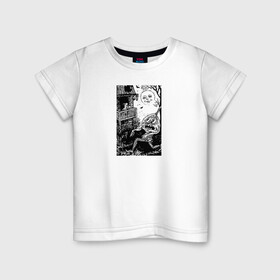 Детская футболка хлопок с принтом Night of Fear в Кировске, 100% хлопок | круглый вырез горловины, полуприлегающий силуэт, длина до линии бедер | Тематика изображения на принте: monster | картина | монстр | ретро | тыква | хэллоуин