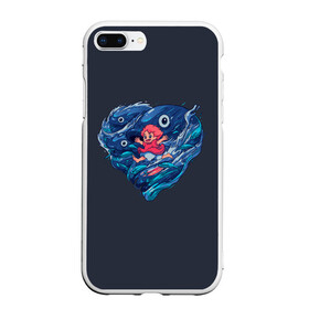 Чехол для iPhone 7Plus/8 Plus матовый с принтом Ocean heart. Totoro в Кировске, Силикон | Область печати: задняя сторона чехла, без боковых панелей | catbus | fish | heart | kanta | kusakabe | mei | ocean | ogaki | satsuki | surf | susuvatari | tatsuo | totoro | water | waves | yasuko | вода | волны | канта | котобус | кусакабэ | море | мэй | огаки | океан | прибой | рыба | сацуки | сердце | сусуватари