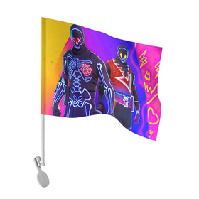 Флаг для автомобиля с принтом Джей Бавлин в Кировске, 100% полиэстер | Размер: 30*21 см | fortnite | gamers | games | music | джей бавлин | игры | королевская битва | фортнайт