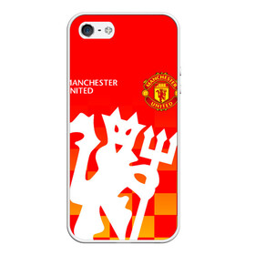 Чехол для iPhone 5/5S матовый с принтом MANCHESTER UNITED / ДЬЯВОЛ в Кировске, Силикон | Область печати: задняя сторона чехла, без боковых панелей | fire. | football | manchester united football club | sport | uefa | английская премьер лига | дьявол | лига финал | манчестер юнайтед | матч | огонь | спорт | уефа | финал | футбол