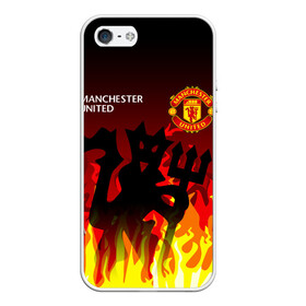 Чехол для iPhone 5/5S матовый с принтом MANCHESTER UNITED / ДЬЯВОЛ в Кировске, Силикон | Область печати: задняя сторона чехла, без боковых панелей | fire. | football | manchester united football club | sport | uefa | английская премьер лига | дьявол | лига финал | манчестер юнайтед | матч | огонь | спорт | уефа | финал | футбол