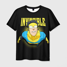 Мужская футболка 3D с принтом Invincible в Кировске, 100% полиэфир | прямой крой, круглый вырез горловины, длина до линии бедер | invincible | комикс | марк грейсон | мультсериал | неуязвимый | супергерой