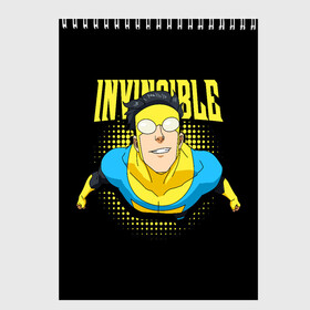 Скетчбук с принтом Invincible в Кировске, 100% бумага
 | 48 листов, плотность листов — 100 г/м2, плотность картонной обложки — 250 г/м2. Листы скреплены сверху удобной пружинной спиралью | invincible | комикс | марк грейсон | мультсериал | неуязвимый | супергерой