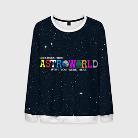 Мужской свитшот 3D с принтом Astroworld в Кировске, 100% полиэстер с мягким внутренним слоем | круглый вырез горловины, мягкая резинка на манжетах и поясе, свободная посадка по фигуре | astroworld | music | travis scott | музыка | трэвис скотт