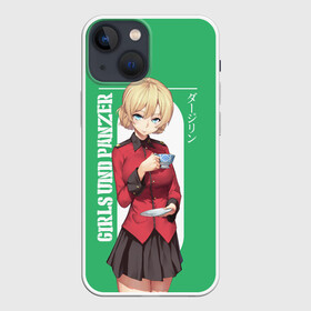 Чехол для iPhone 13 mini с принтом Darjeeling в Кировске,  |  | Тематика изображения на принте: darjeeling | girls und panzer | girls und panzer правда | дарджилинг | девочки и танки | девушки и танки | катюша | нисидзуми михо | правда | танки