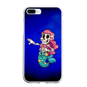 Чехол для iPhone 7Plus/8 Plus матовый с принтом Русалка скелет Mermaid skeleton в Кировске, Силикон | Область печати: задняя сторона чехла, без боковых панелей | Тематика изображения на принте: mermaid | naiad | nymph | rusalka | ведява | водяница | восточнославянская мифология | дух | лесовица | мифология | морская дева | нимфа | русал | русалии | русалка | русалочка | ундина | фараонка