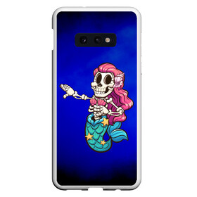 Чехол для Samsung S10E с принтом Русалка скелет Mermaid skeleton в Кировске, Силикон | Область печати: задняя сторона чехла, без боковых панелей | mermaid | naiad | nymph | rusalka | ведява | водяница | восточнославянская мифология | дух | лесовица | мифология | морская дева | нимфа | русал | русалии | русалка | русалочка | ундина | фараонка