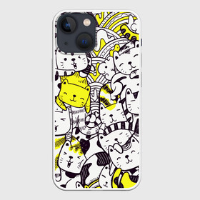 Чехол для iPhone 13 mini с принтом Котики в Кировске,  |  | арт | графика | животные | звери | коты | кошки