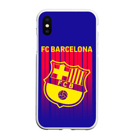 Чехол для iPhone XS Max матовый с принтом FC BARCELONA ФК БАРСЕЛОНА в Кировске, Силикон | Область печати: задняя сторона чехла, без боковых панелей | barca | fc barcelona | football | sport | uefa | английская премьер лига. | барса | лига финал | матч | спорт | уефа | финал | фк барселона | футбол