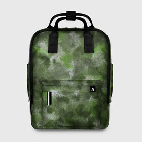 Женский рюкзак 3D с принтом Canvas Green Camo в Кировске, 100% полиэстер | лямки с регулируемой длиной, сверху ручки, чтобы рюкзак нести как сумку. Основное отделение закрывается на молнию, как и внешний карман. Внутри два дополнительных кармана, один из которых закрывается на молнию. По бокам два дополнительных кармашка, куда поместится маленькая бутылочка
 | abstraction | camouflage | canvas | green | камуфляж