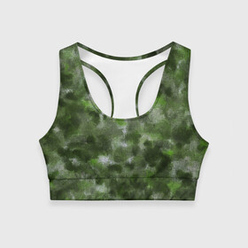 Женский спортивный топ 3D с принтом Canvas Green Camo в Кировске, 82% полиэстер, 18% спандекс Ткань безопасна для здоровья, позволяет коже дышать, не мнется и не растягивается |  | abstraction | camouflage | canvas | green | камуфляж